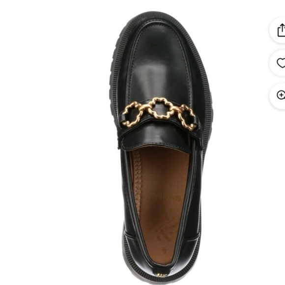 EUC Sam & Libby Women's Remi Black/Gold Chunky Lug Sole Loafer size 10 - Picture 12 of 12